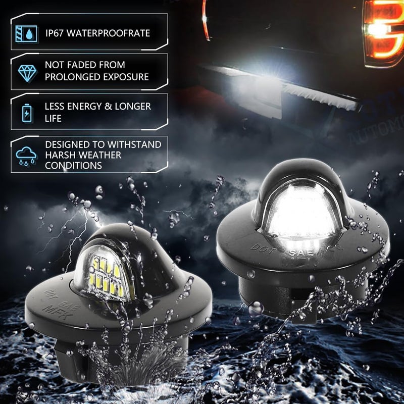 VANKUB LED License Plate Light for Fo-rd F150 F250 F350 F450 F550 Superduty Bronco Excursion Ranger Expedition Explorer Pickup Truck, F150 Bronco Ranger Led Rear Tag Lamp, 6000K White Lights, 2 PCS - Image 4